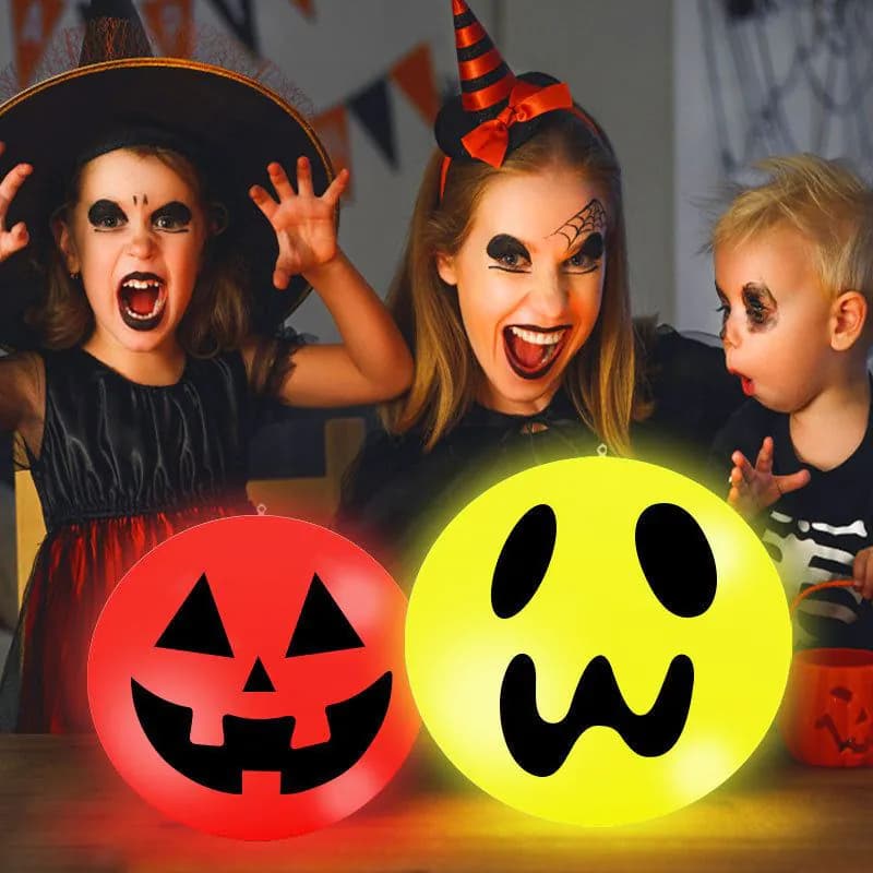 image-LED Halloween Light Luminous Ball Pumpkin Lamp Solar Charging Outdoor Waterproof Halloween Decorations Ornaments