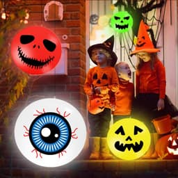 image-LED Halloween Light Luminous Ball Pumpkin Lamp Solar Charging Outdoor Waterproof Halloween Decorations Ornaments