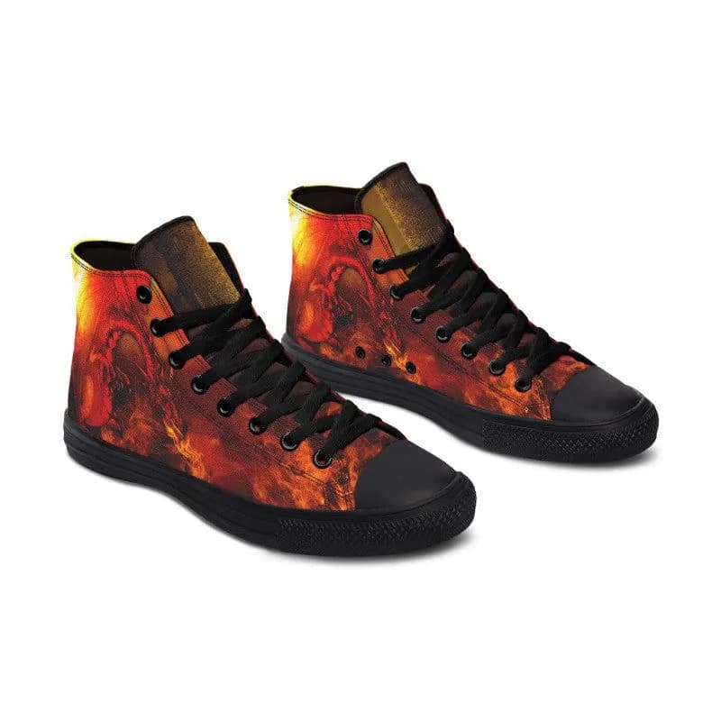 image-Printed Couple High Top Canvas Shoes