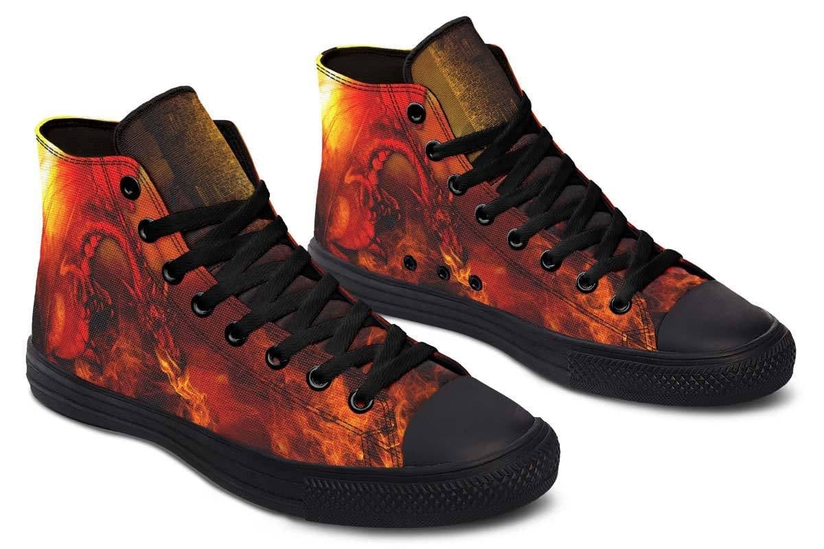 image-Printed Couple High Top Canvas Shoes