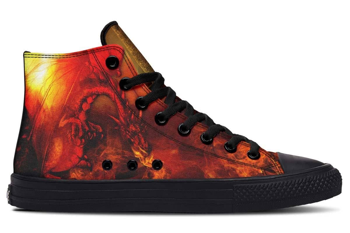 image-Printed Couple High Top Canvas Shoes