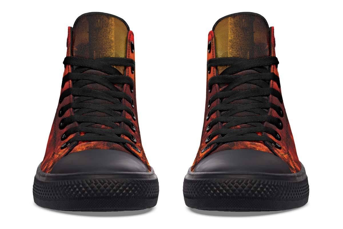 image-Printed Couple High Top Canvas Shoes