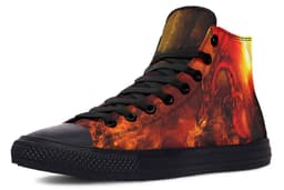 image-Printed Couple High Top Canvas Shoes