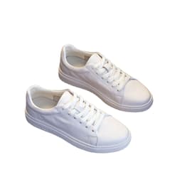 image-Women's Casual Sports Versatile Head Layer Cowhide Rainbow Bottom Running Shoes