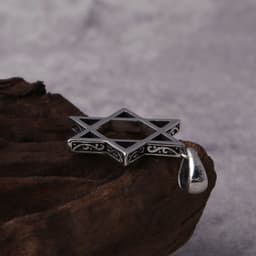 image-Sterling Silver Six-Pointed Star Necklace 925 Silver Unisex