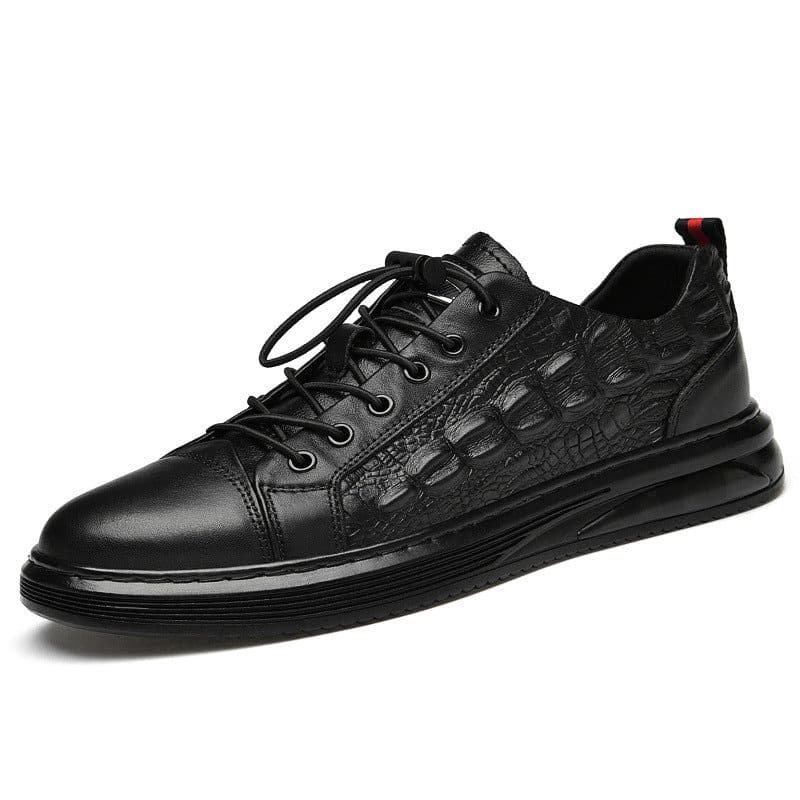 image-Men's Casual Shoes With Thick Sole Leather Reinforced By Sewing Thread