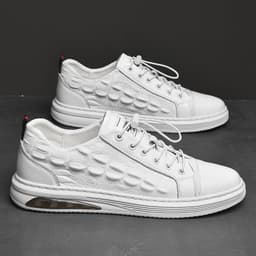 image-Men's Casual Shoes With Thick Sole Leather Reinforced By Sewing Thread