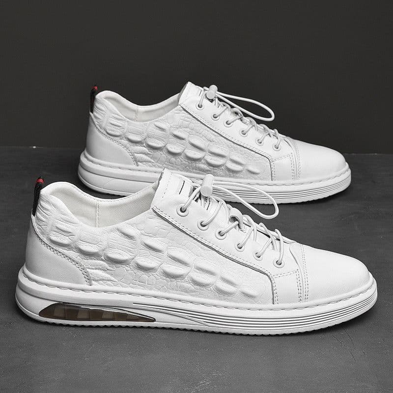 image-Men's Casual Shoes With Thick Sole Leather Reinforced By Sewing Thread