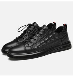 image-Men's Casual Shoes With Thick Sole Leather Reinforced By Sewing Thread