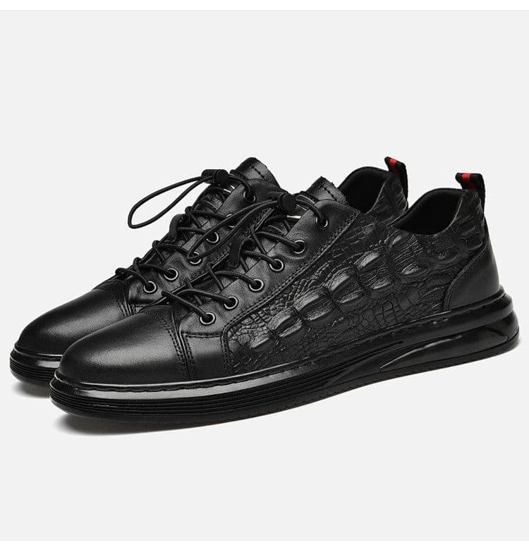 image-Men's Casual Shoes With Thick Sole Leather Reinforced By Sewing Thread