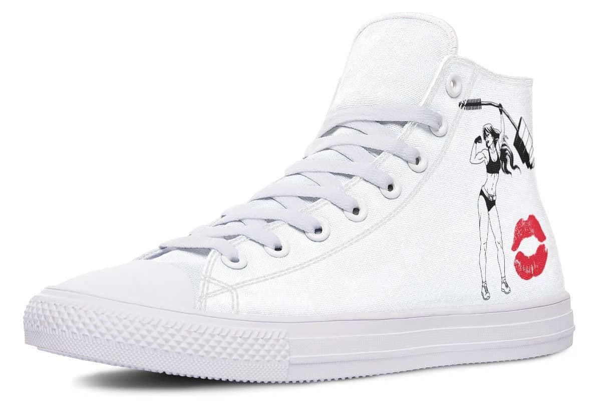 image-Printed Couple High Top Canvas Shoes