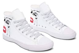 image-Printed Couple High Top Canvas Shoes
