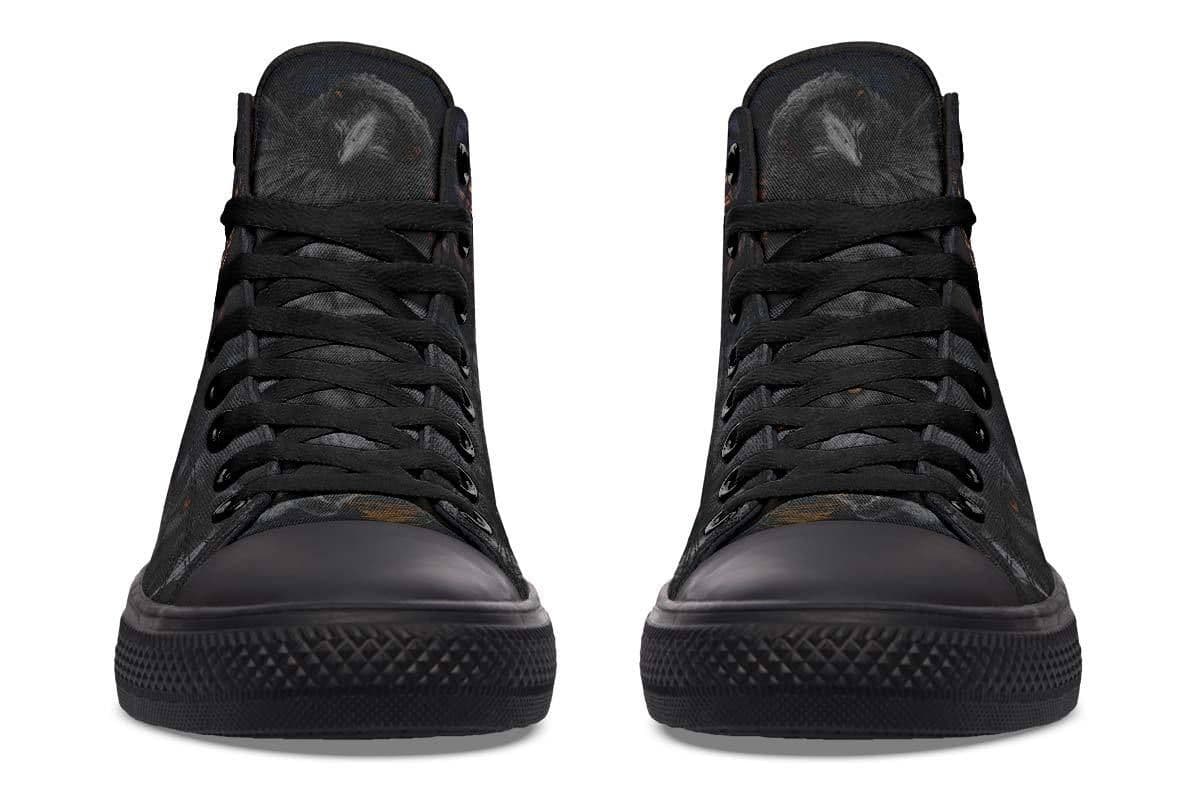 image-Printed Couple High Top Canvas Shoes