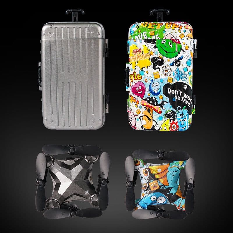 image-New Luggage Box Storage Box Folding Mini UAV Aerial Photography Remote Control Four Axis Children's Toys Drone