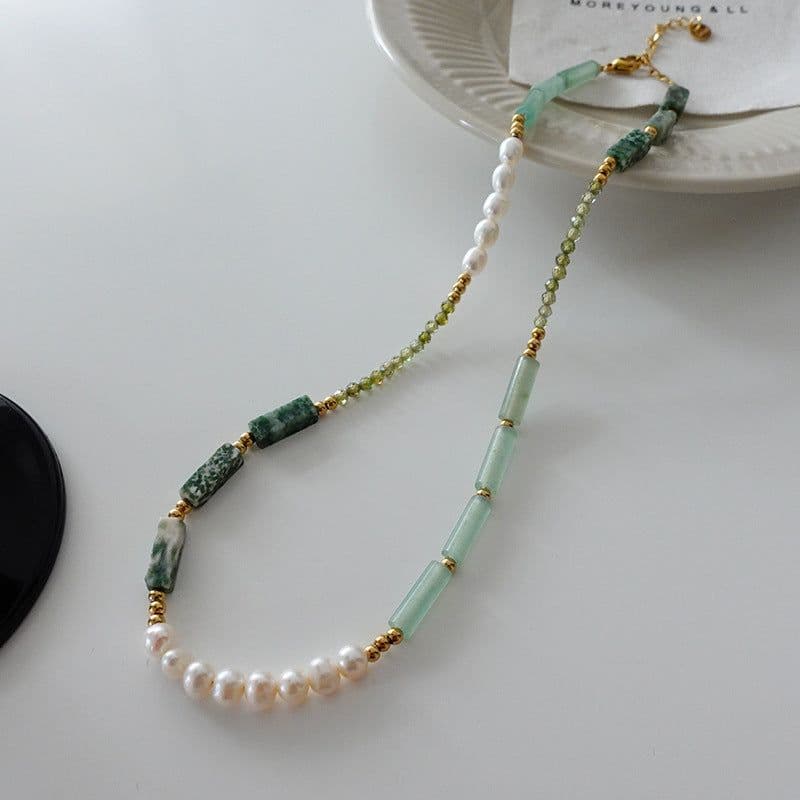 image-Natural Stone Pearl Necklace French Style