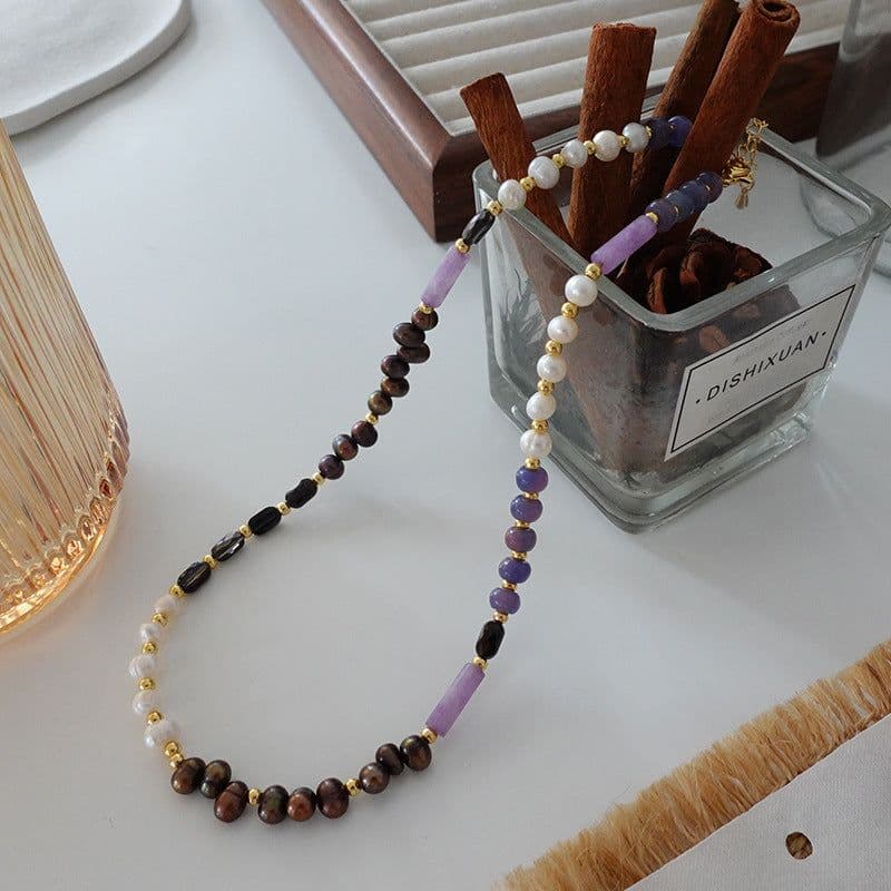 image-Natural Stone Pearl Necklace French Style