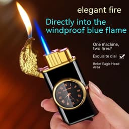 image-Eagle Head With Watch Plate Double Fire Gas Lighters