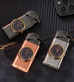 image-Eagle Head With Watch Plate Double Fire Gas Lighters