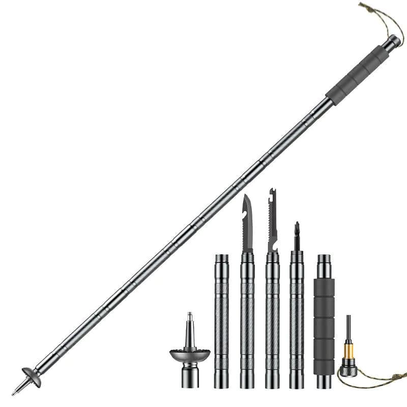 image-Equipment Of Walking Stick With Knife For Field Survival