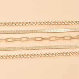 image-Europe And America Cross Border New Anklet Women's Fashion Multi-layer Metal Chain Anklet Set Combination Anklet