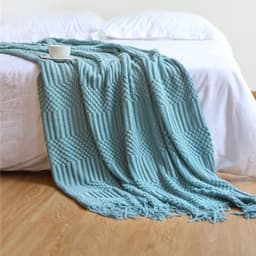 image-Nordic Sofa Blanket Hotel Bed Throw Bed Runner Tassel Shawl Blanket Bed Tail Cloth Cover Blanket B & B Bed Towel Knitted Blanket