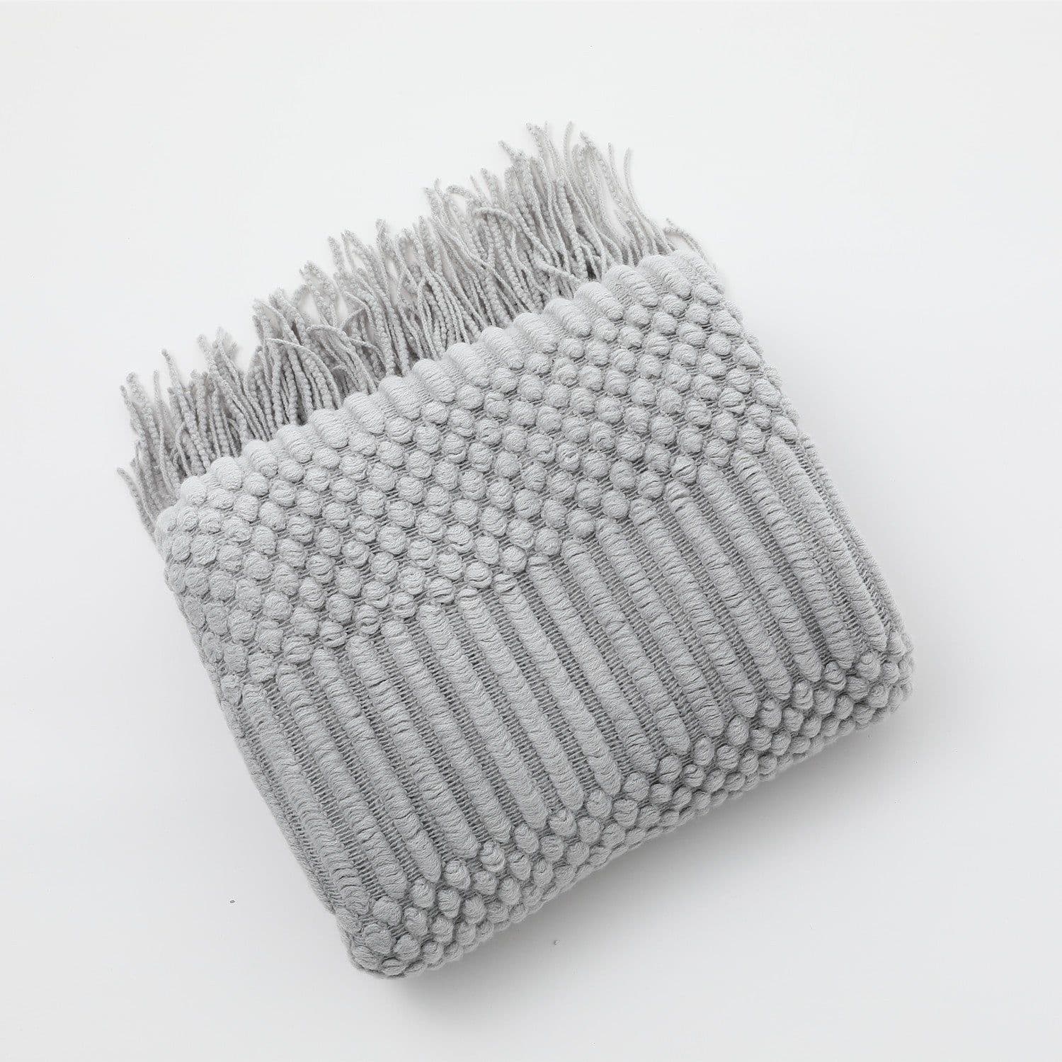 image-Nordic Sofa Blanket Hotel Bed Throw Bed Runner Tassel Shawl Blanket Bed Tail Cloth Cover Blanket B & B Bed Towel Knitted Blanket