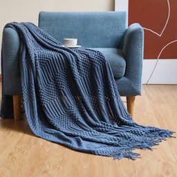 image-Nordic Sofa Blanket Hotel Bed Throw Bed Runner Tassel Shawl Blanket Bed Tail Cloth Cover Blanket B & B Bed Towel Knitted Blanket