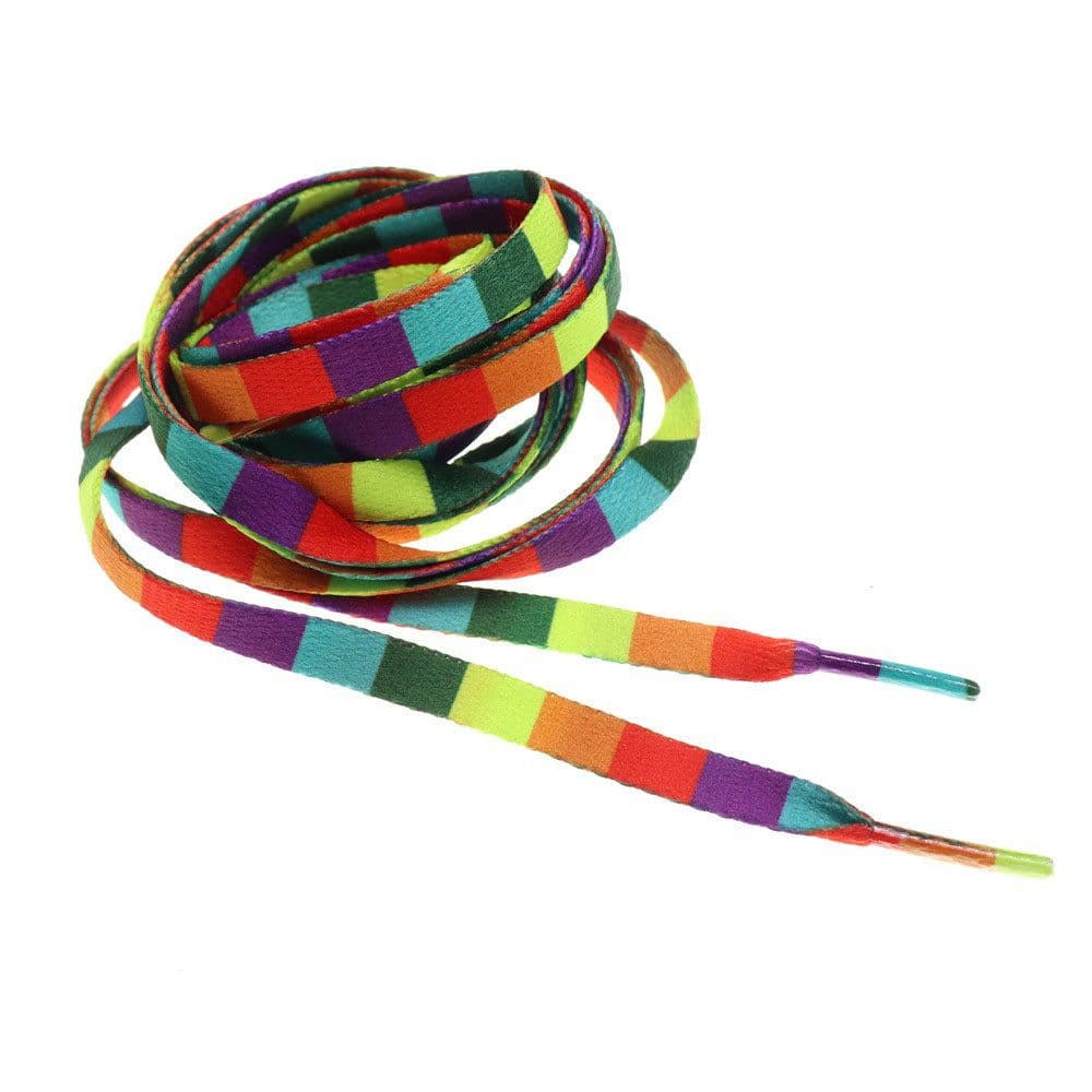 image-Rainbow Oblate Shoelace Unisex Shoes Rope Color Printing Gradient Personality Stripe Trendy Pride Sports