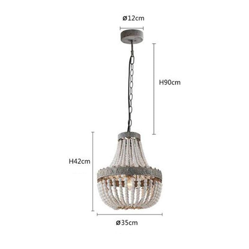 image-Wooden Bead Chandelier Personality Distressed Accessories Lamps Living Room Study Lighting