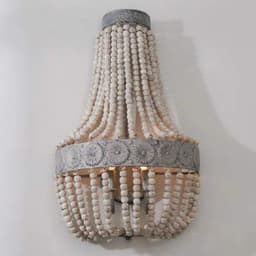 image-Wooden Bead Chandelier Personality Distressed Accessories Lamps Living Room Study Lighting