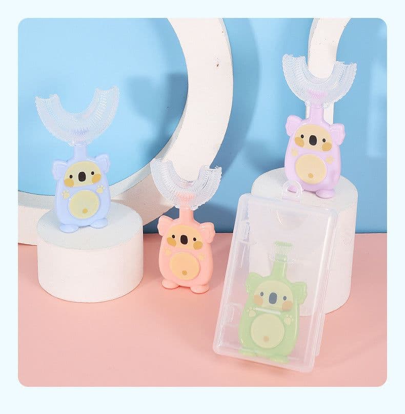 image-Zhuanzhuanxiong Manual Children's U-shaped Toothbrush Silicone Toothbrush Baby