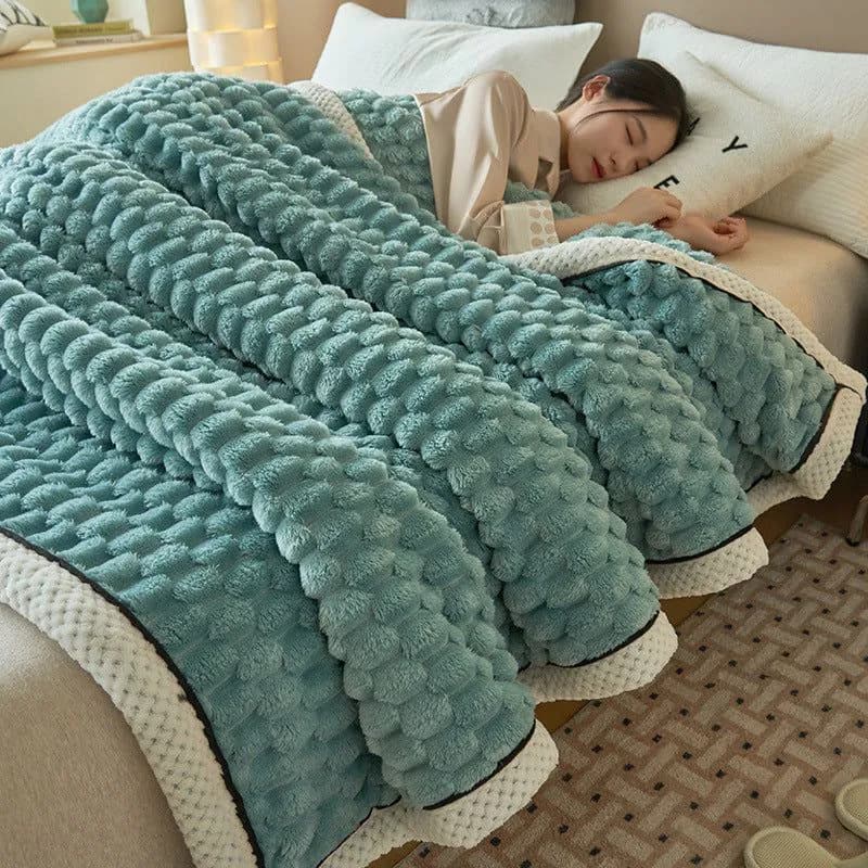 image-Coral Flannel Winter Thicken Thermal Cover Blanket