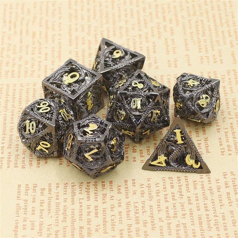 image-Hollow Dice Pure Copper Electroplating Dice DND Dragon And Dungeons Running Group Metal Dice