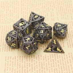 image-Hollow Dice Pure Copper Electroplating Dice DND Dragon And Dungeons Running Group Metal Dice