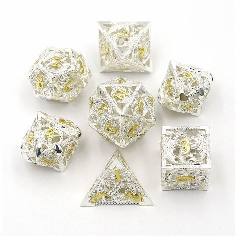 image-Hollow Dice Pure Copper Electroplating Dice DND Dragon And Dungeons Running Group Metal Dice
