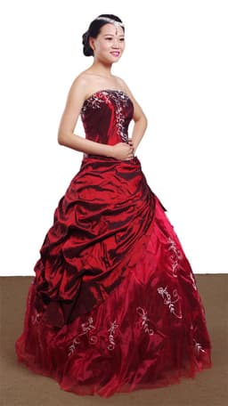 image-Wedding Dress Handmade Silver Embroidered Taffeta Formal Occasion Ball Evening Gown For Women