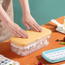 image-Ice Cube Tray With Storage Box Quick Demould Ice Cube Moulds Lazy Ice Maker For Cocktail Whiskey Bar Kithcen Tools Accessories