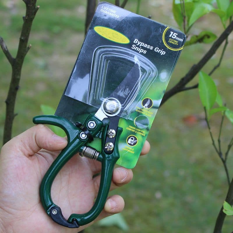 image-Multifunctional Garden Scissors Pruning Shears Manual With Safety Buckle Stainless Steel Spring Gardening Pruning Shear Branch Plant Cutter