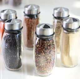 image-7pcs/set Condiment Set Pepper and Salt Cruet glass Kitchen Spice Rack Set,6pcs Jars + 1pc Rack,cooking tools high quality.