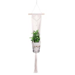 image-Gardening Hand-Woven Flower Pot Net Bag Cotton Rope Tassel Hanging Basket Net Bag