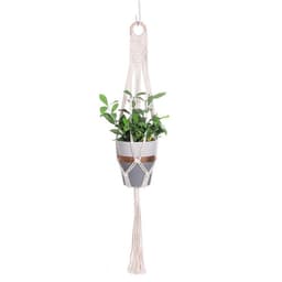 image-Gardening Hand-Woven Flower Pot Net Bag Cotton Rope Tassel Hanging Basket Net Bag
