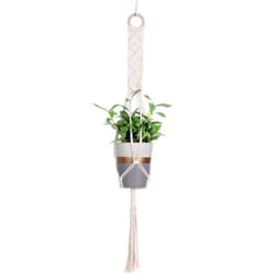 image-Gardening Hand-Woven Flower Pot Net Bag Cotton Rope Tassel Hanging Basket Net Bag