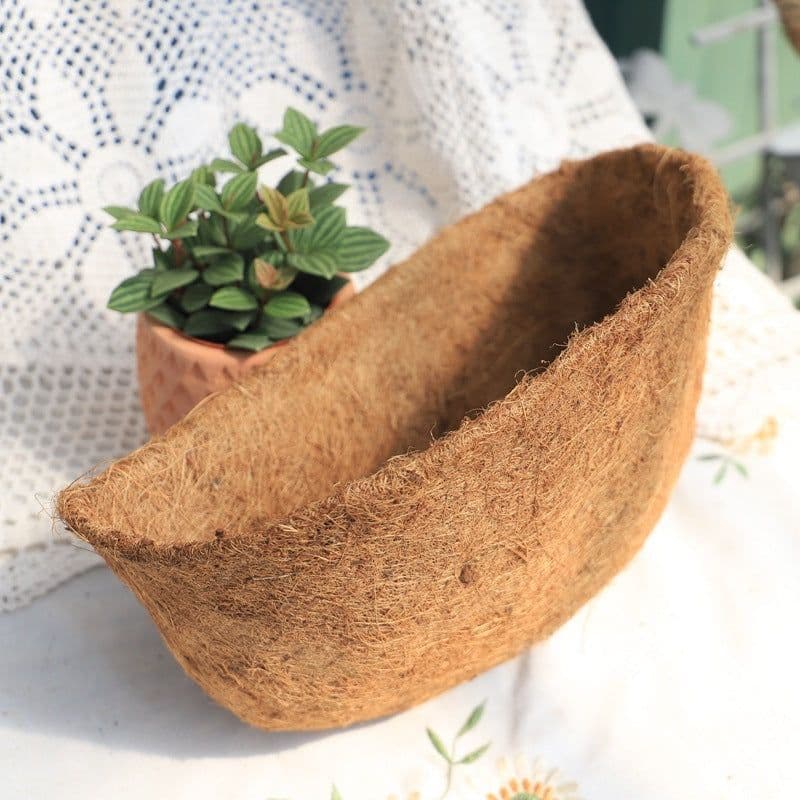 image-1PCs Coconut Palm Cushion For Plastic Flower Pot Square Gardening Mix Soil Lock Design Mat Flower Pot Plant Change Cushion New
