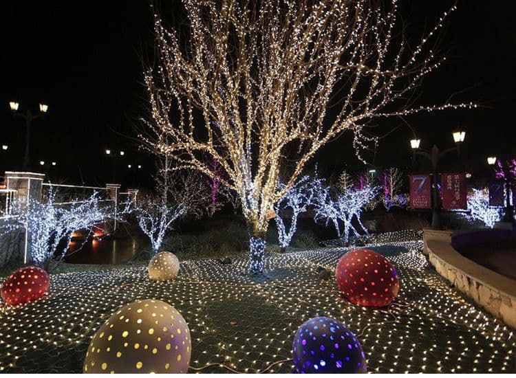 image-Christmas led lights string lights outdoor waterproof fishnet lights full of stars paved holiday lights wedding ins decorative lights