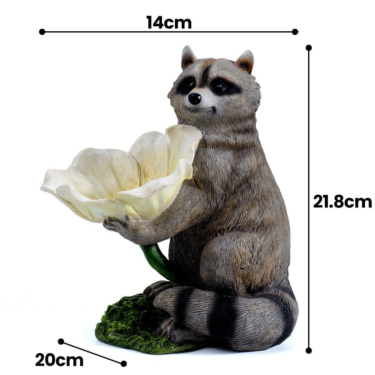 image-Garden Courtyard Decoration Raccoon Bird Feeder Ornaments Yard Gardening Creative Outdoor Landscaping Layout Resin Crafts