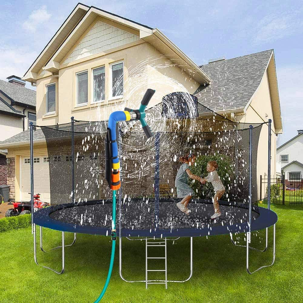 image-Summer Garden Children's Trampoline Sprinkler Outdoor Trampoline Sprinkler Rotating Sprinkler Gardening New Toys