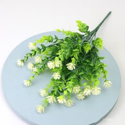image-Eucalyptus Camellia Simulation Plastic Wedding Gardening Decorative Fake Flower 7 Fork 35 Head