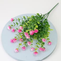 image-Eucalyptus Camellia Simulation Plastic Wedding Gardening Decorative Fake Flower 7 Fork 35 Head