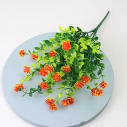 image-Eucalyptus Camellia Simulation Plastic Wedding Gardening Decorative Fake Flower 7 Fork 35 Head