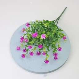 image-Eucalyptus Camellia Simulation Plastic Wedding Gardening Decorative Fake Flower 7 Fork 35 Head